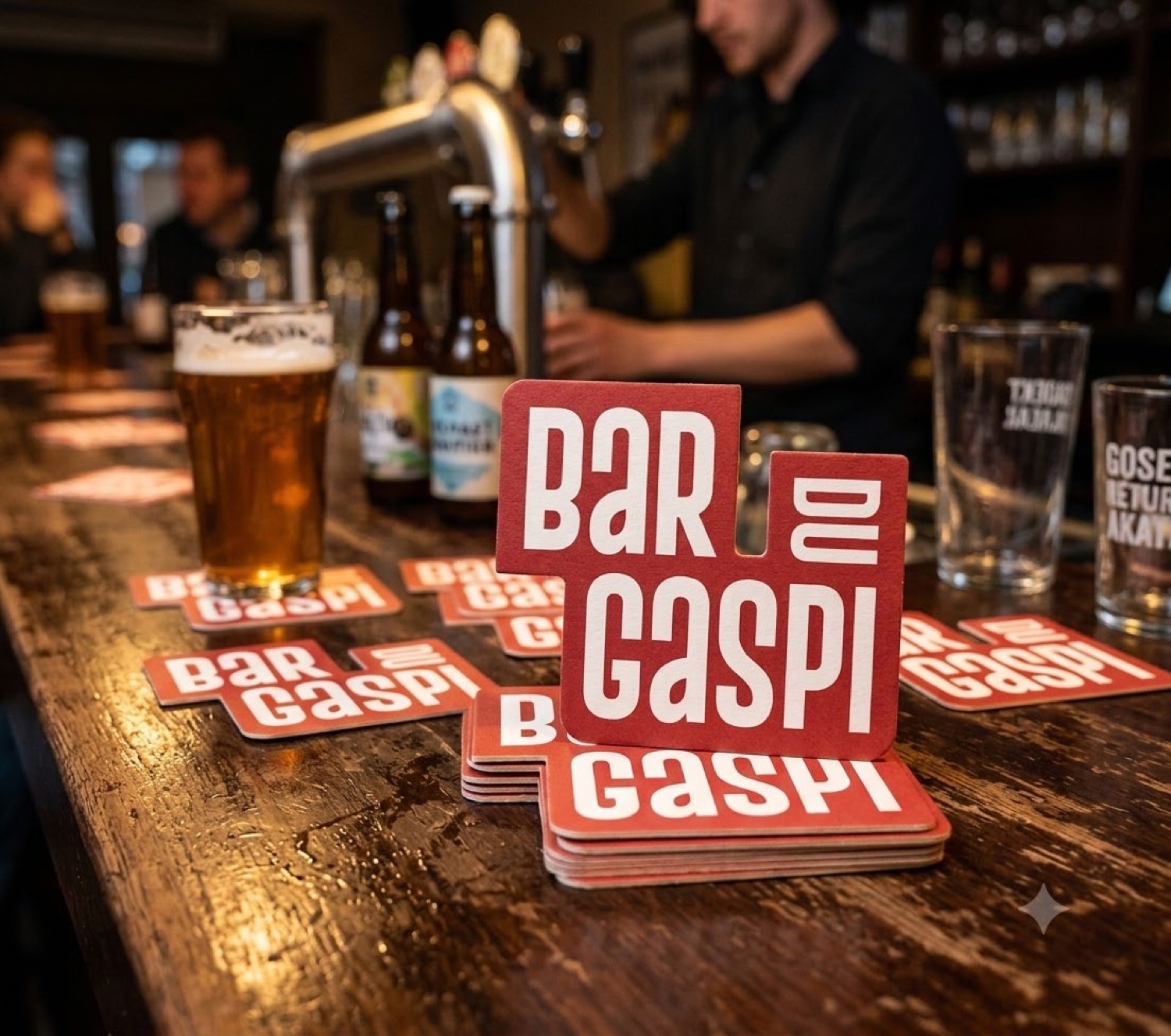 Les sous-bocks du Gaspi sur le comptoir